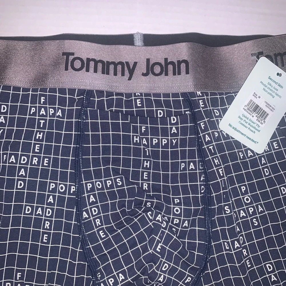 Tommy John FATHER'S DAY CROSSWORD Second Skin Boxer Briefs‎ Navy Mens 6